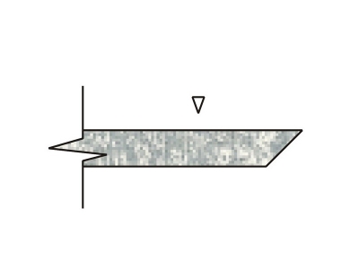 Cut 45 degrees at the bottom
